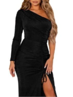 Prettygarden Velvet One Shoulder Dress XL
